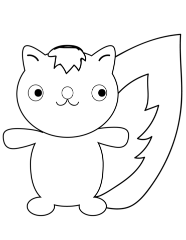 Cartoon Skunk Coloring Page